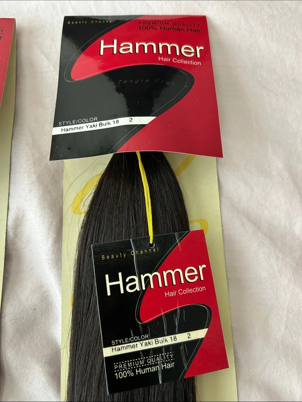 Hammer Hair Collection 18” Bulk 100% Human Hair Color 2 Brown (3 packs)